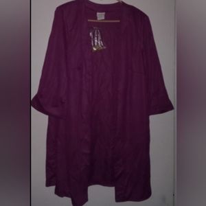 Blair Boutique Solid Print Open Front Cardigan | Color: Plum | Size: 20W |